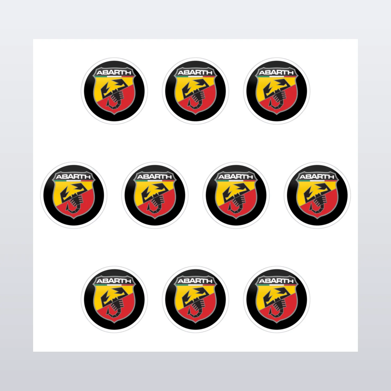 Abarth Aufkleber Set – Aufkleber auf Bogen