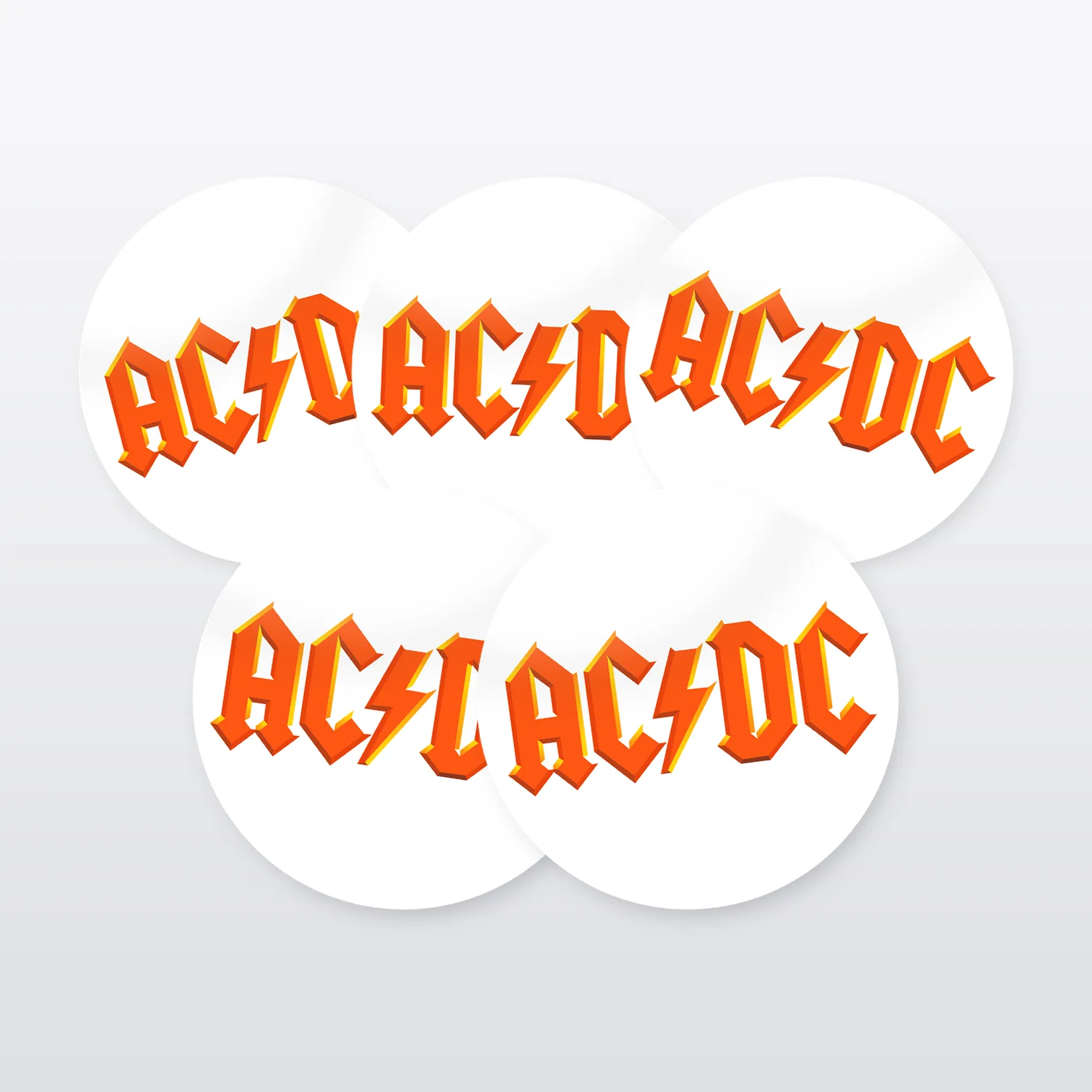 AC/DC Aufkleber Set – 5 Sticker