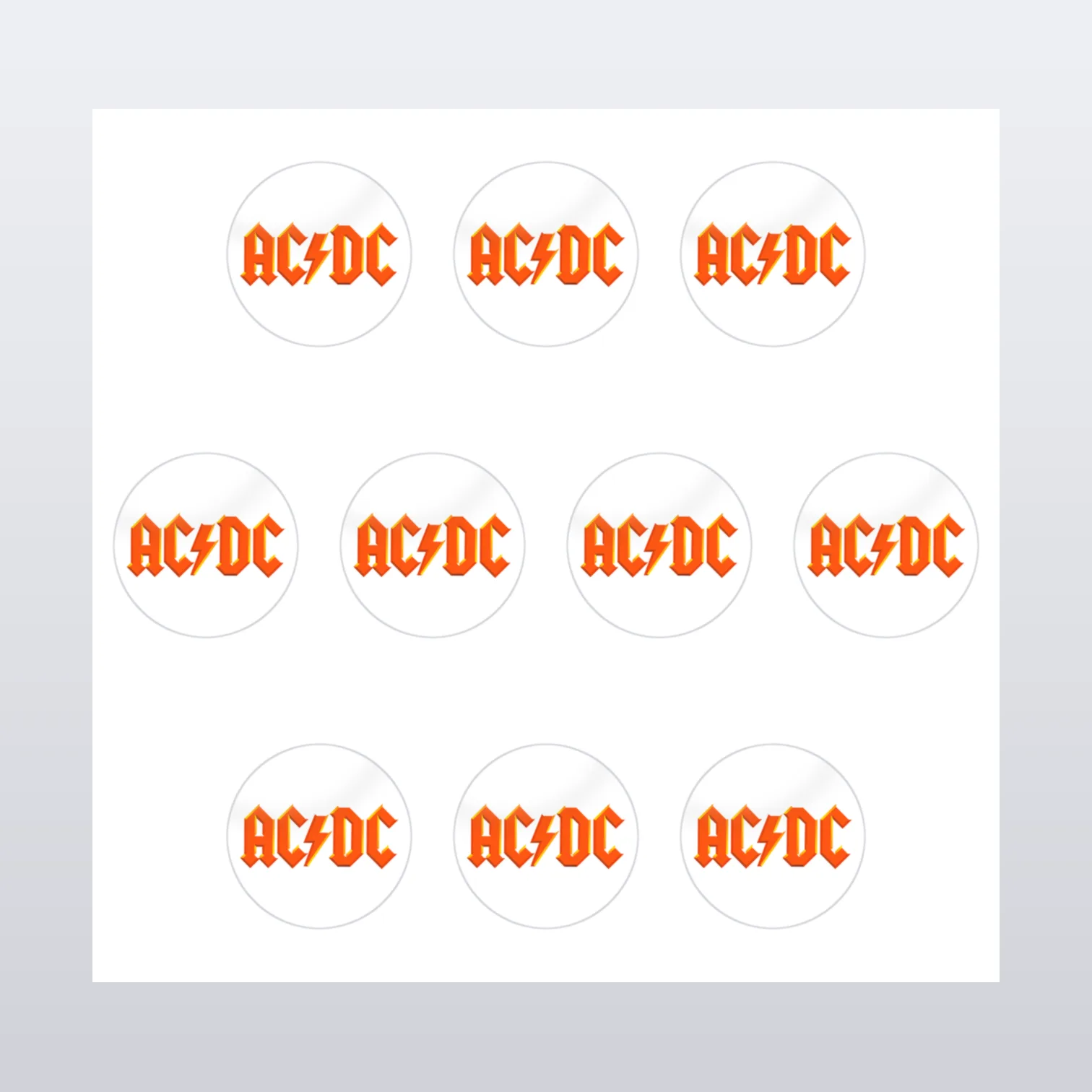 AC/DC Aufkleber Set – Aufkleber auf Bogen