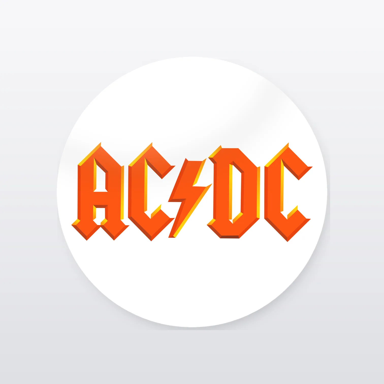 AC/DC Aufkleber Set – einzelner Aufkleber in Großaufnahme