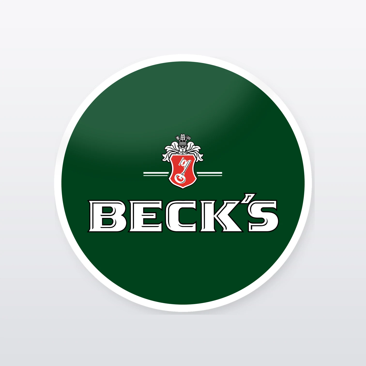 Becks Bier Aufkleber Set – einzelner Aufkleber in Großaufnahme