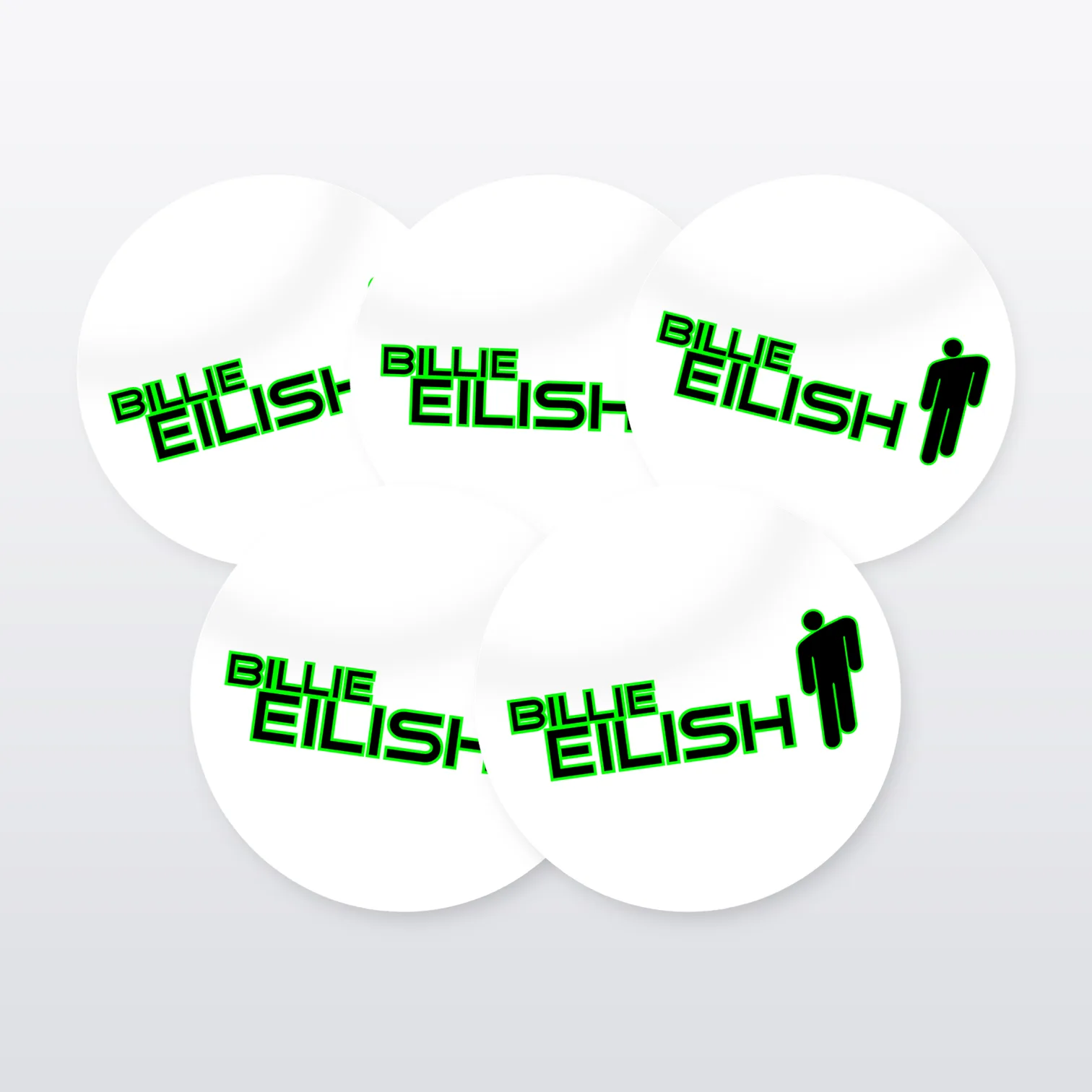 Billie Eilish Aufkleber Set – 5 Sticker