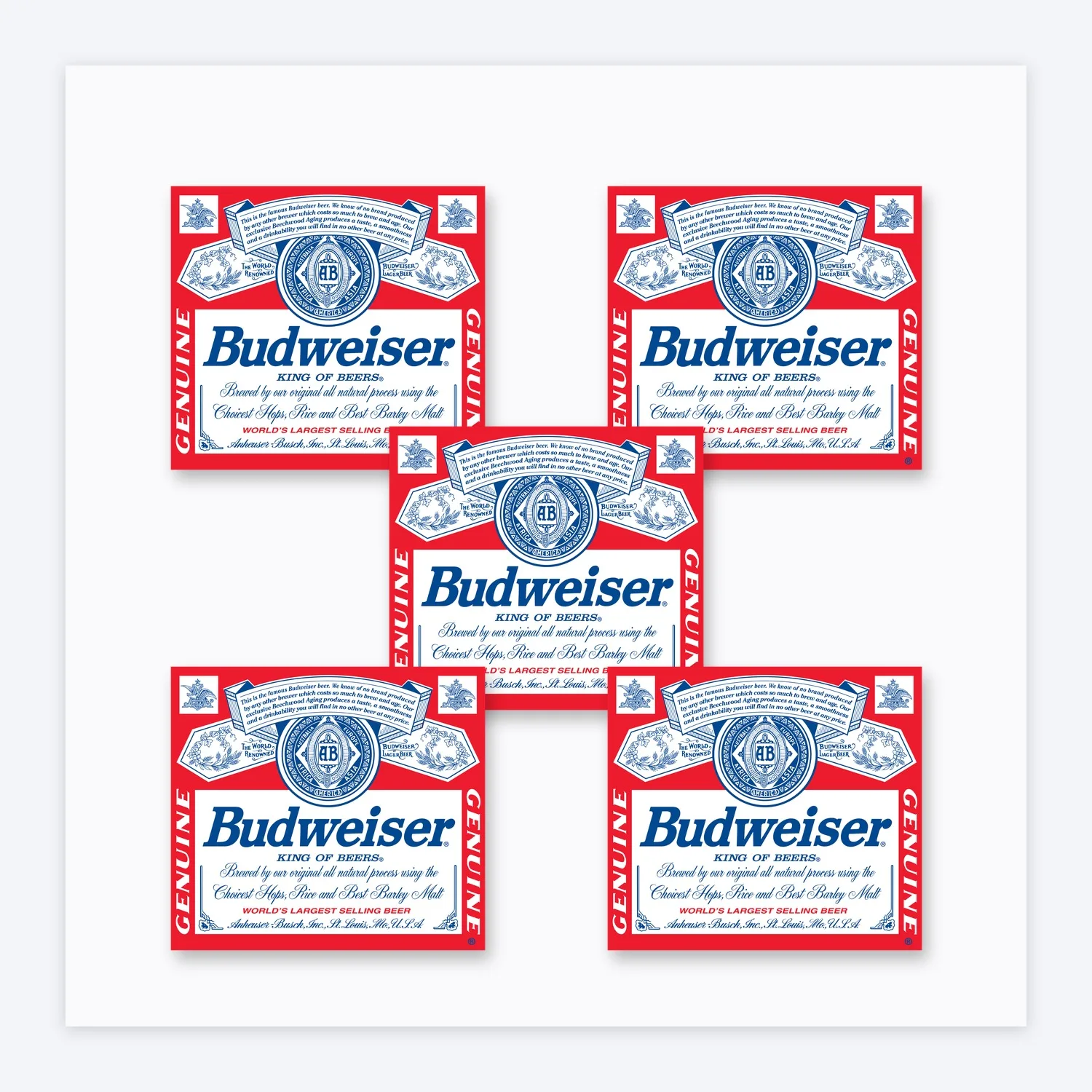 Budweiser Anheuser Busch Bud Beer Aufkleber Set