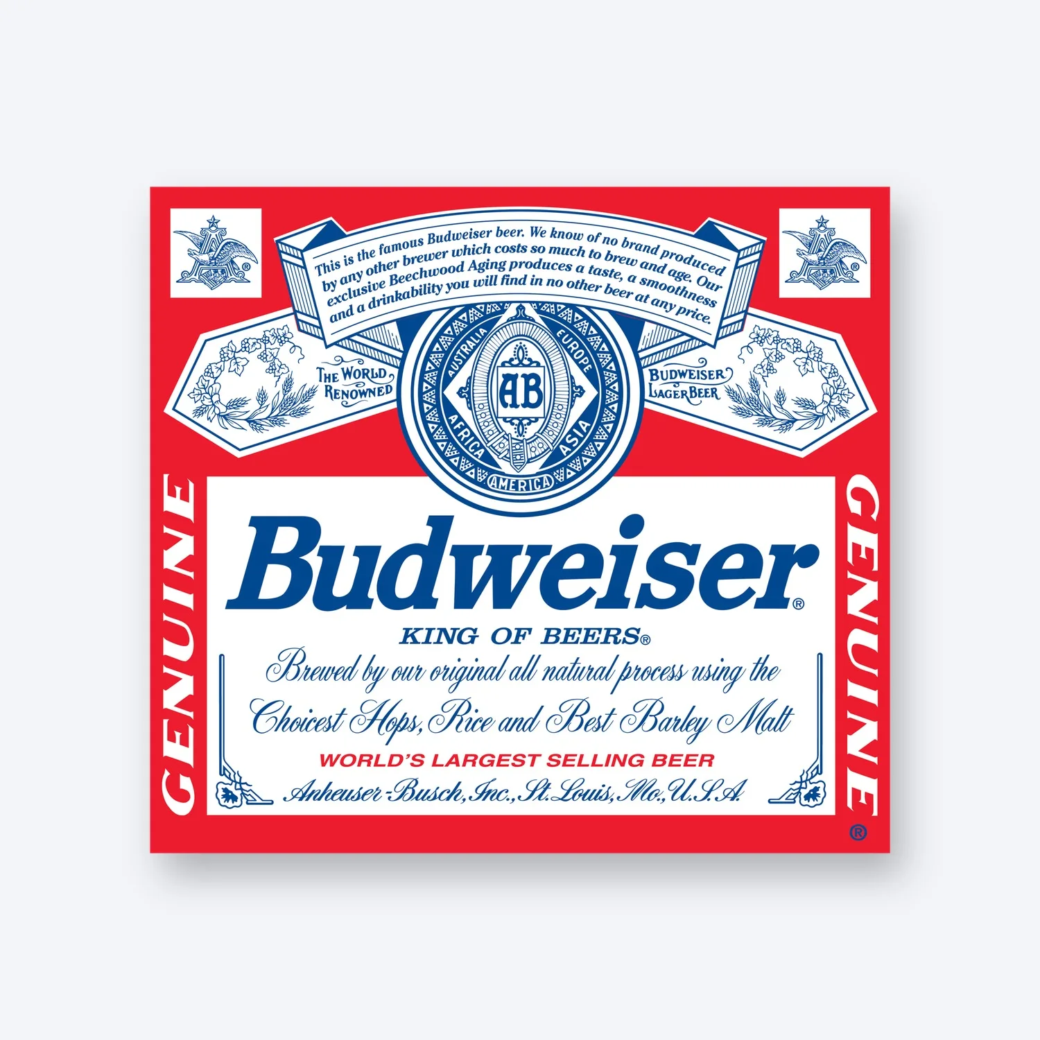 Budweiser Anheuser Busch Bud Beer Aufkleber Set