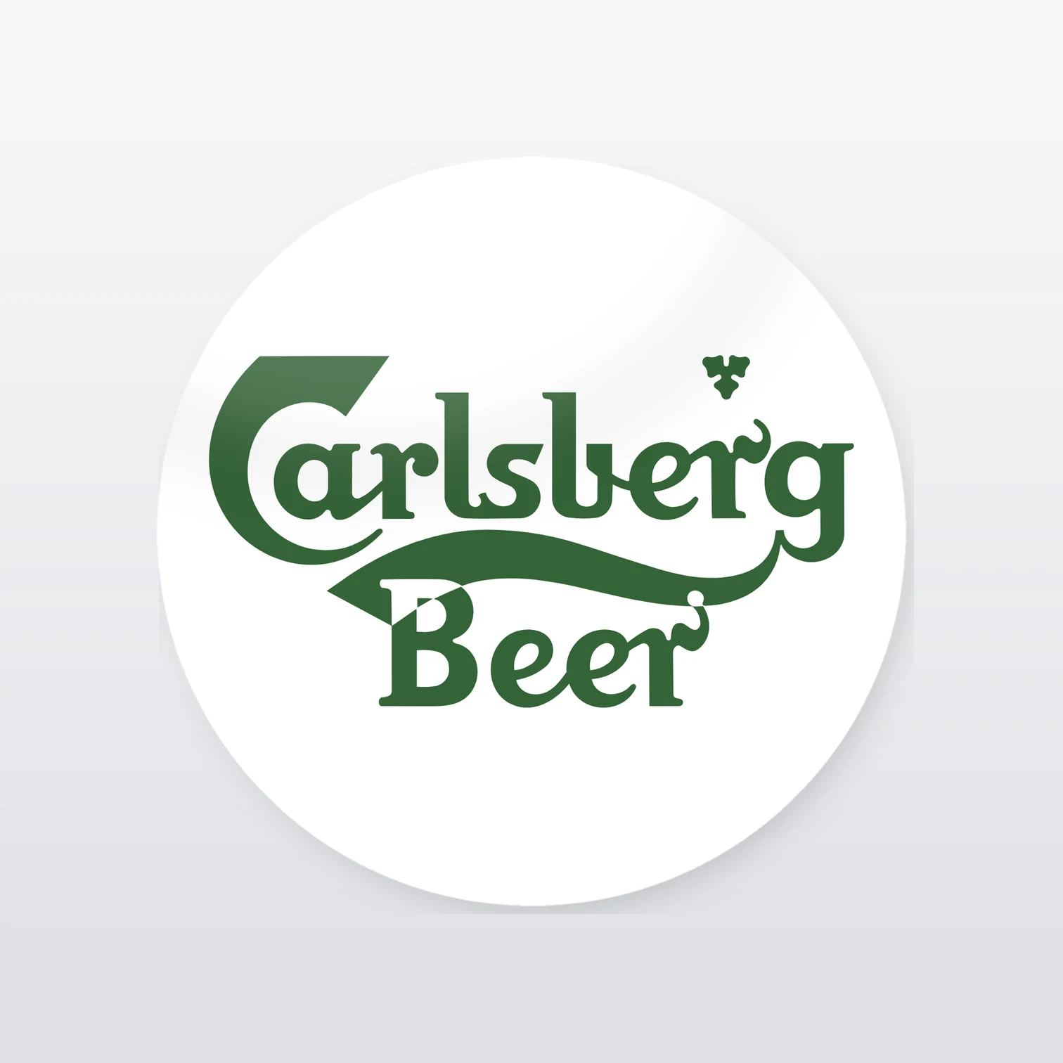 Carlsberg Bier Aufkleber Set – einzelner Aufkleber in Großaufnahme