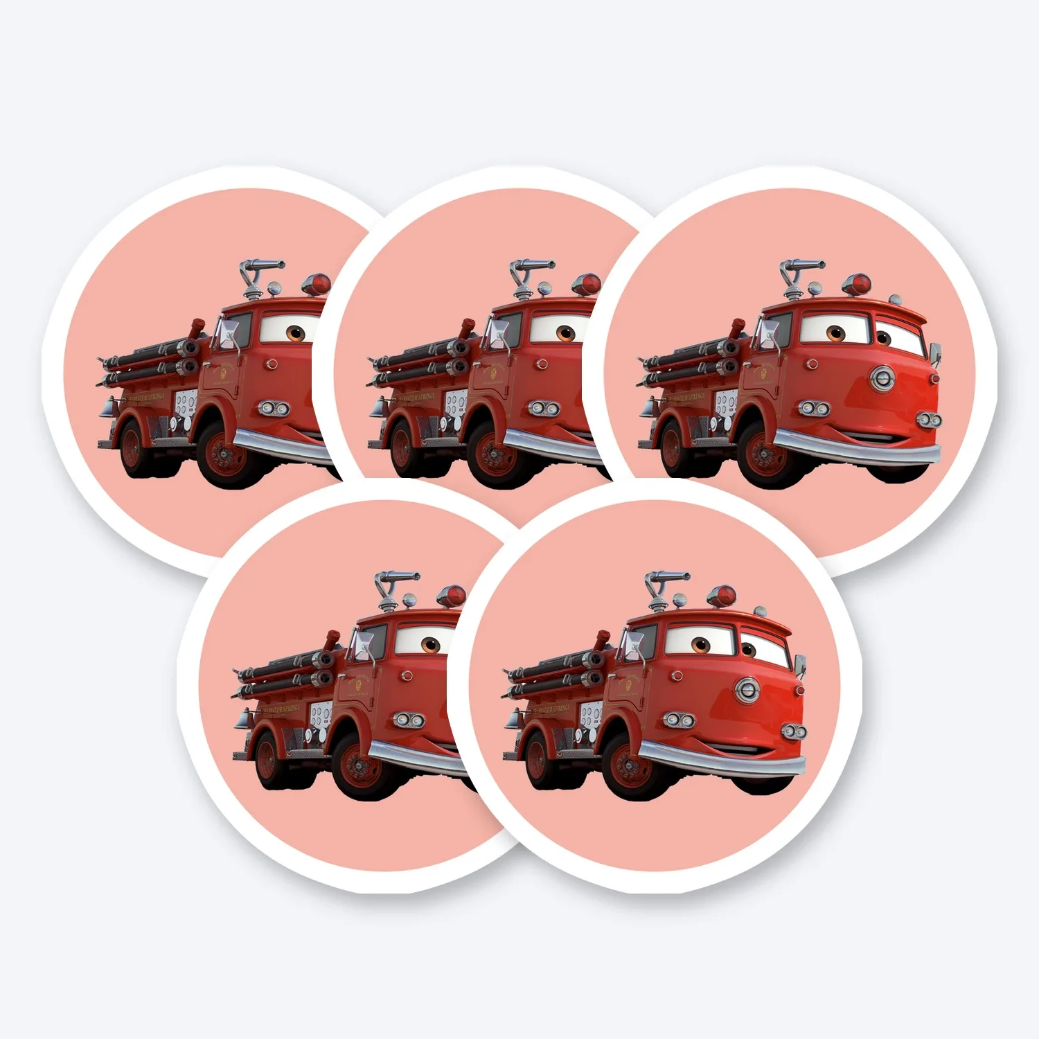 Cars Red Fire Truck Aufkleber Set
