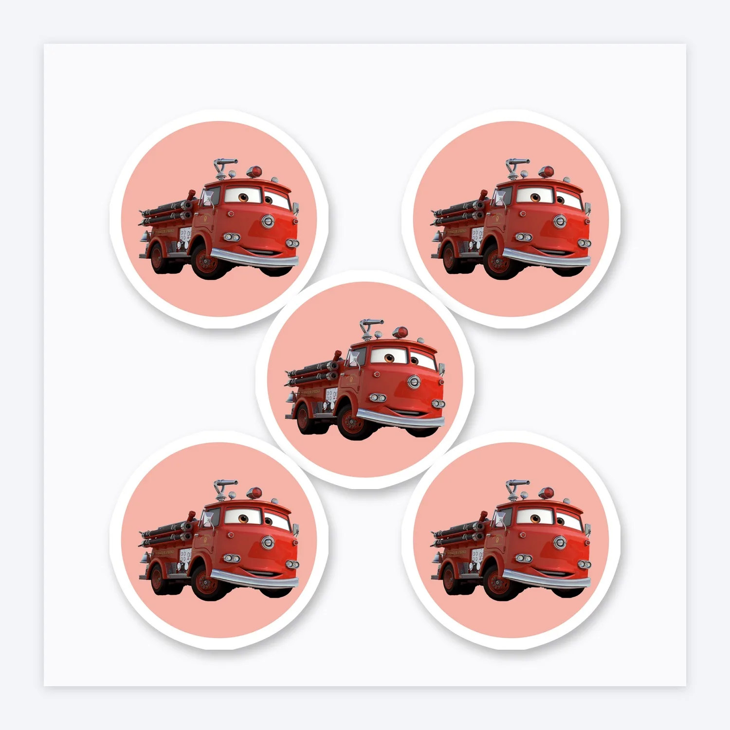 Cars Red Fire Truck Aufkleber Set