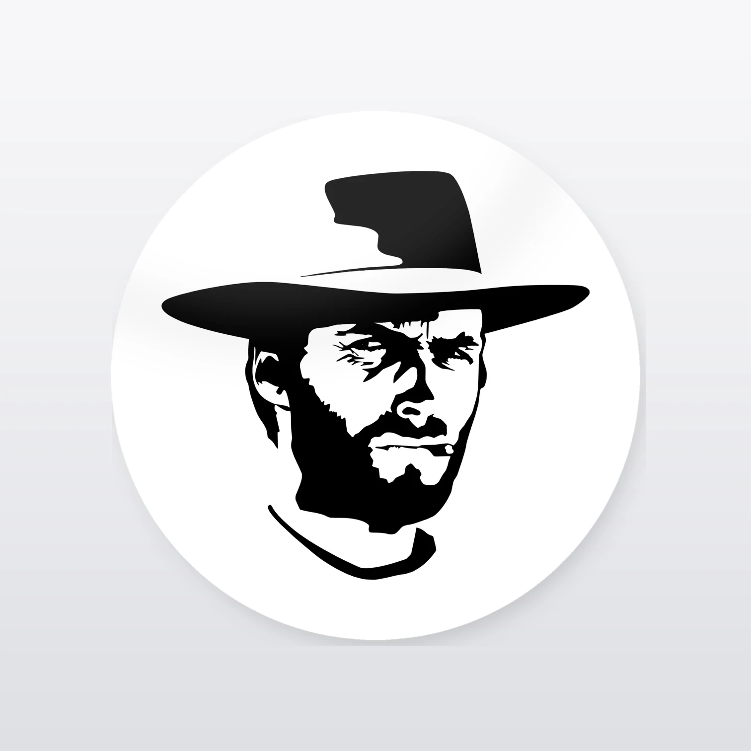 Clint Eastwood Aufkleber Set II – einzelner Aufkleber in Großaufnahme