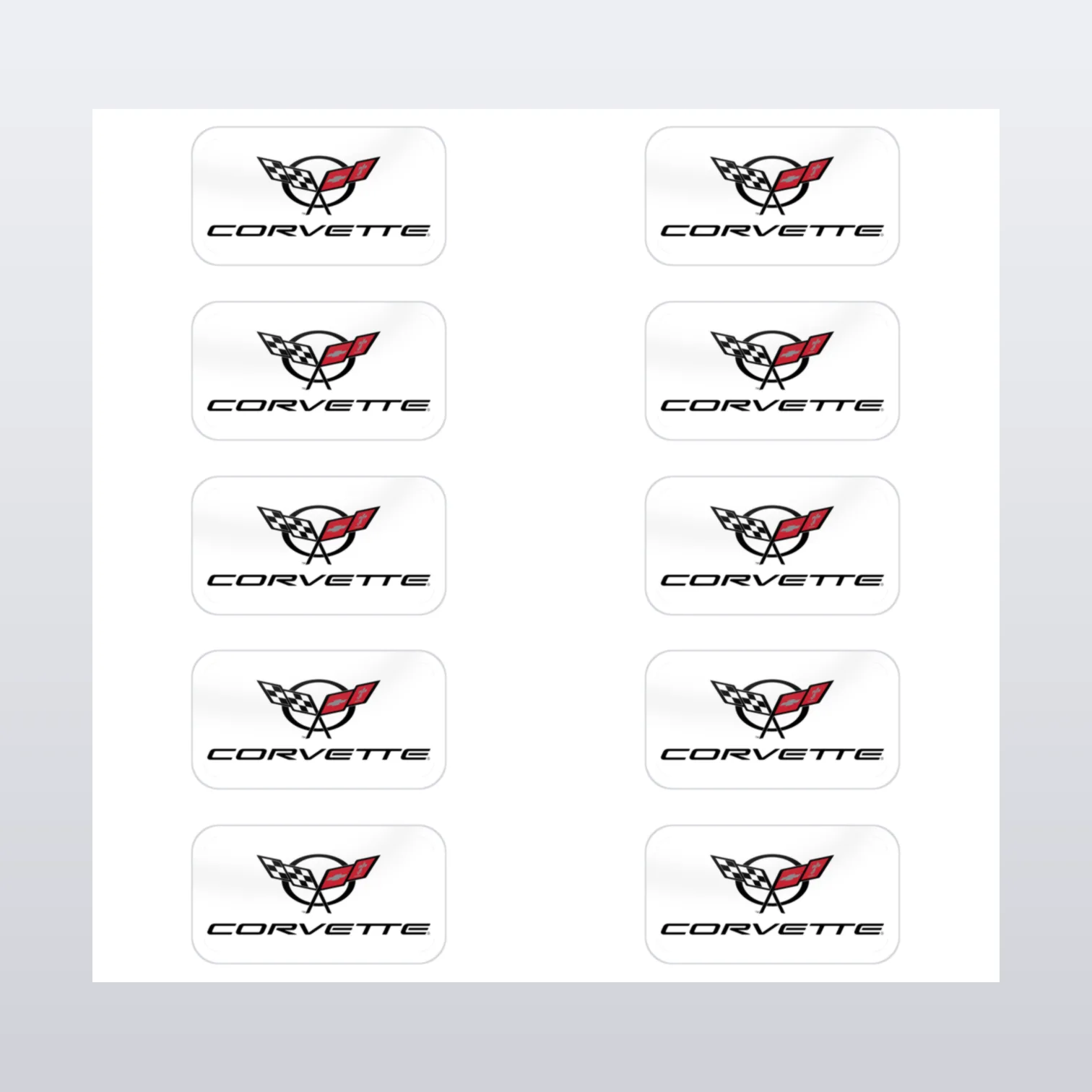 Corvette Logo Aufkleber Set – Aufkleber auf Bogen