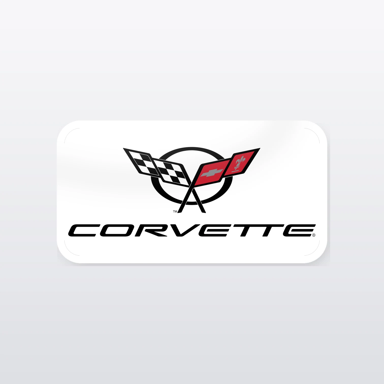 Corvette Logo Aufkleber Set – einzelner Aufkleber in Großaufnahme