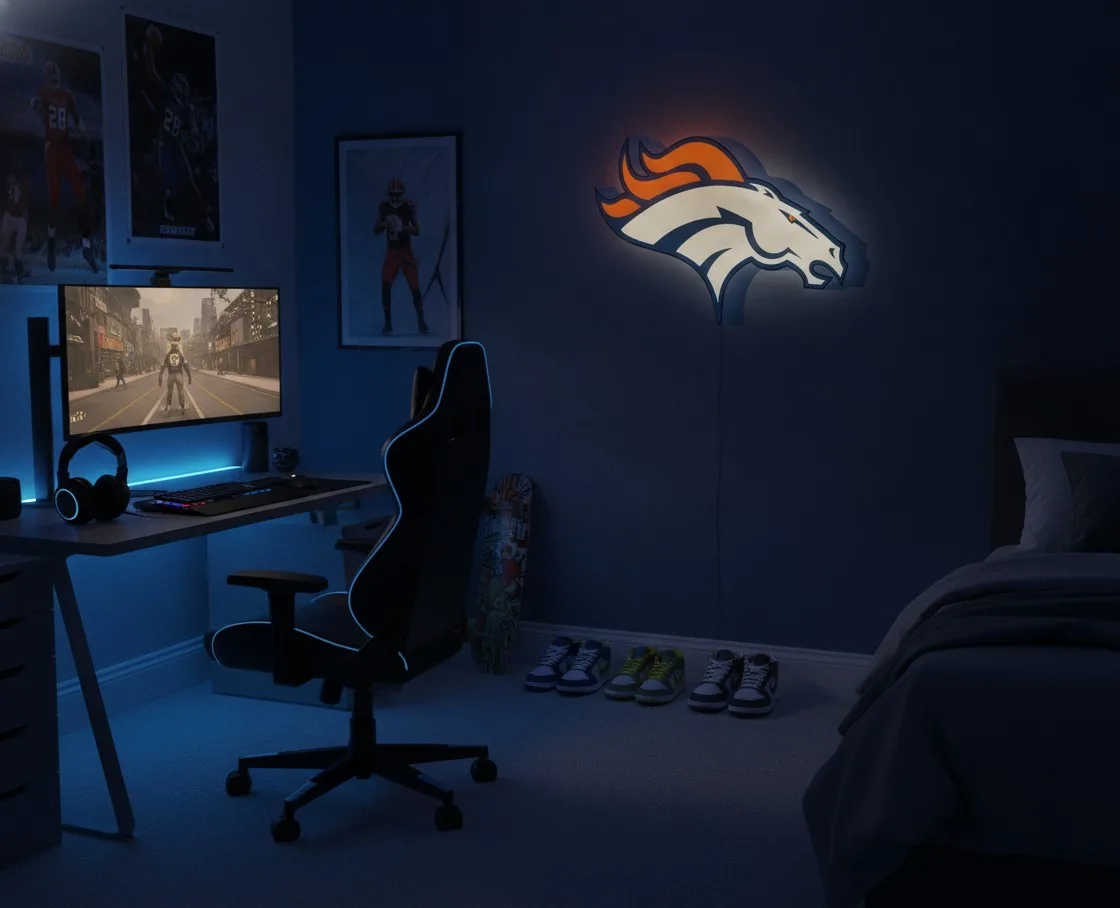 Denver Broncos LED-Leuchtschild
