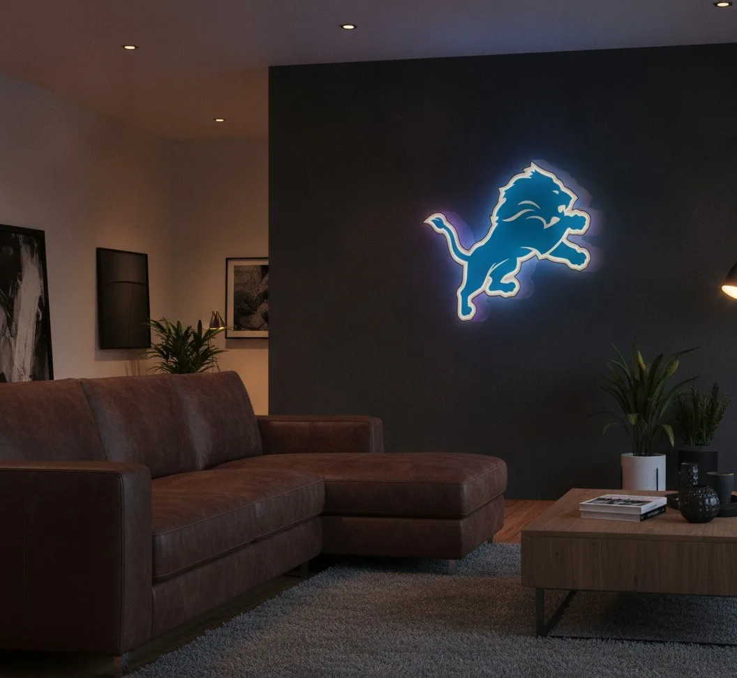 Detroit Lions LED-Leuchtschild