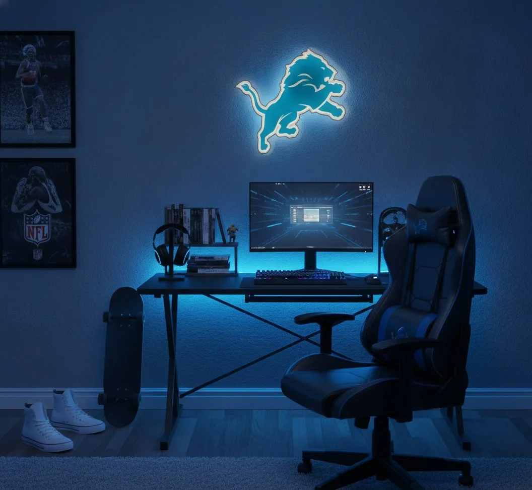 Detroit Lions LED-Leuchtschild