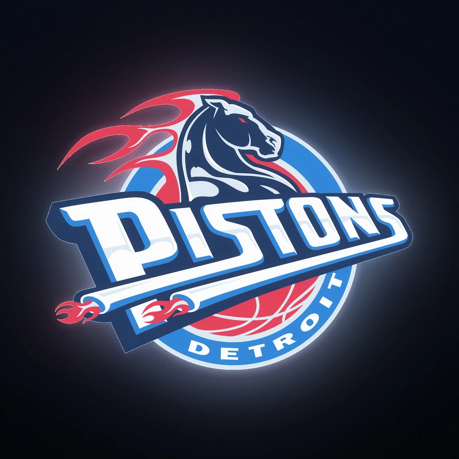 Detroit Pistons NBA LED-Leuchte II