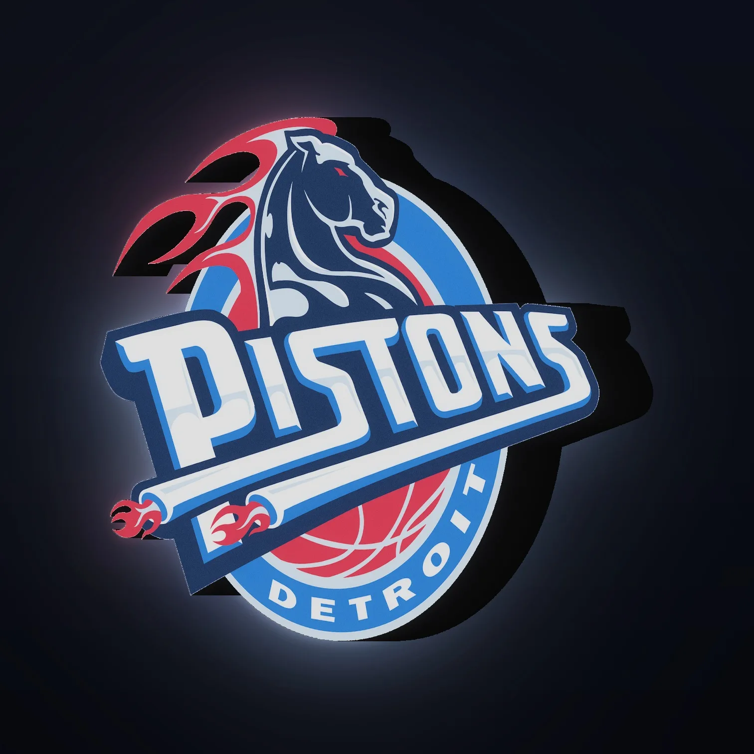 Detroit Pistons NBA LED-Leuchte II