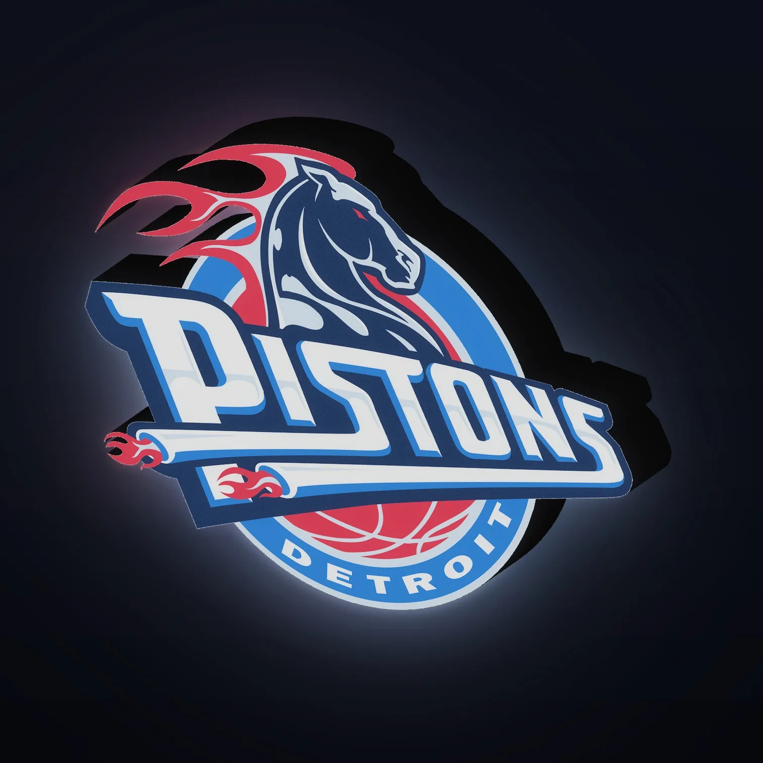 Detroit Pistons NBA LED-Leuchte II