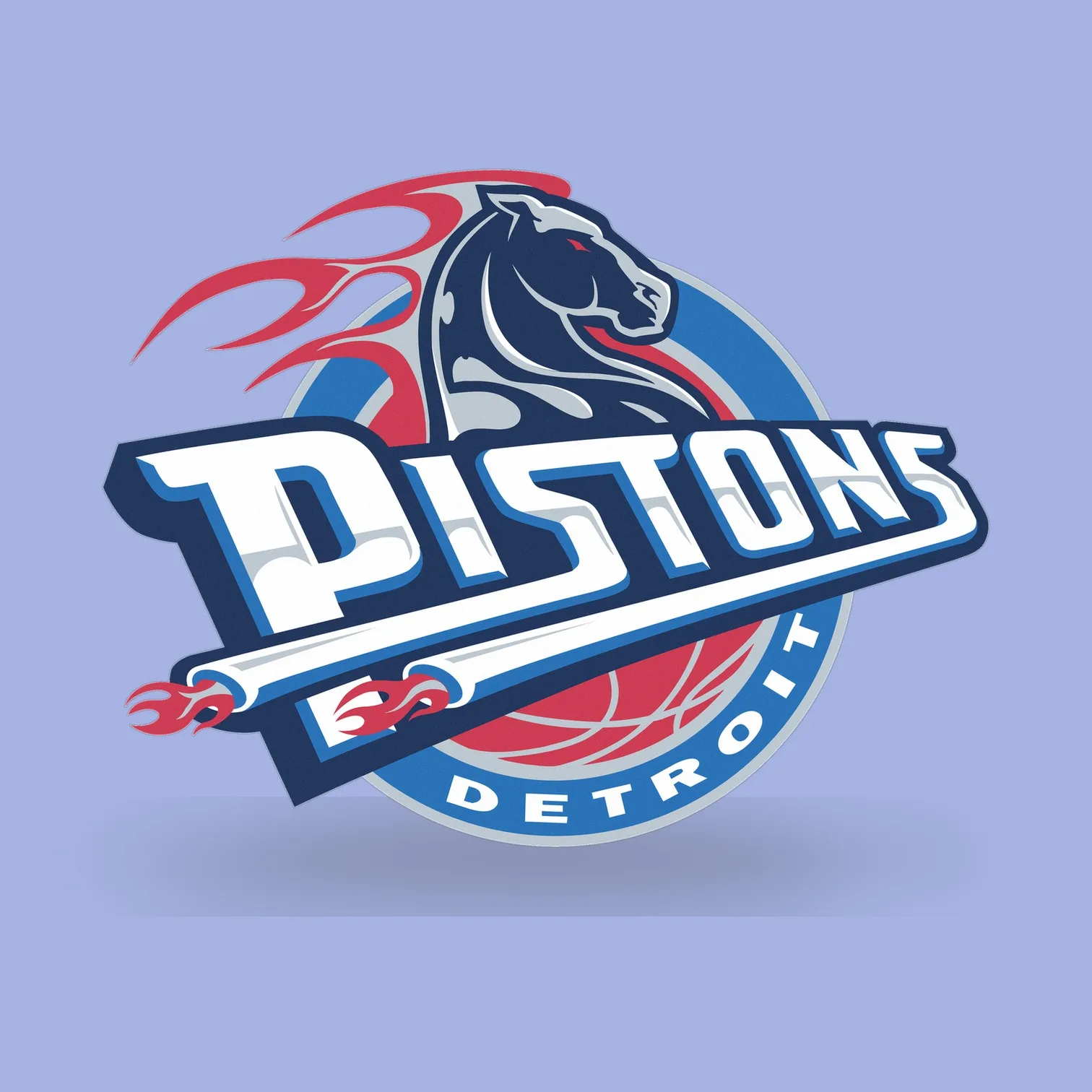Detroit Pistons NBA LED-Leuchte II