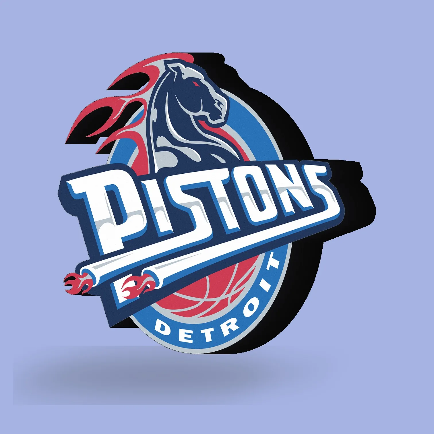 Detroit Pistons NBA LED-Leuchte II