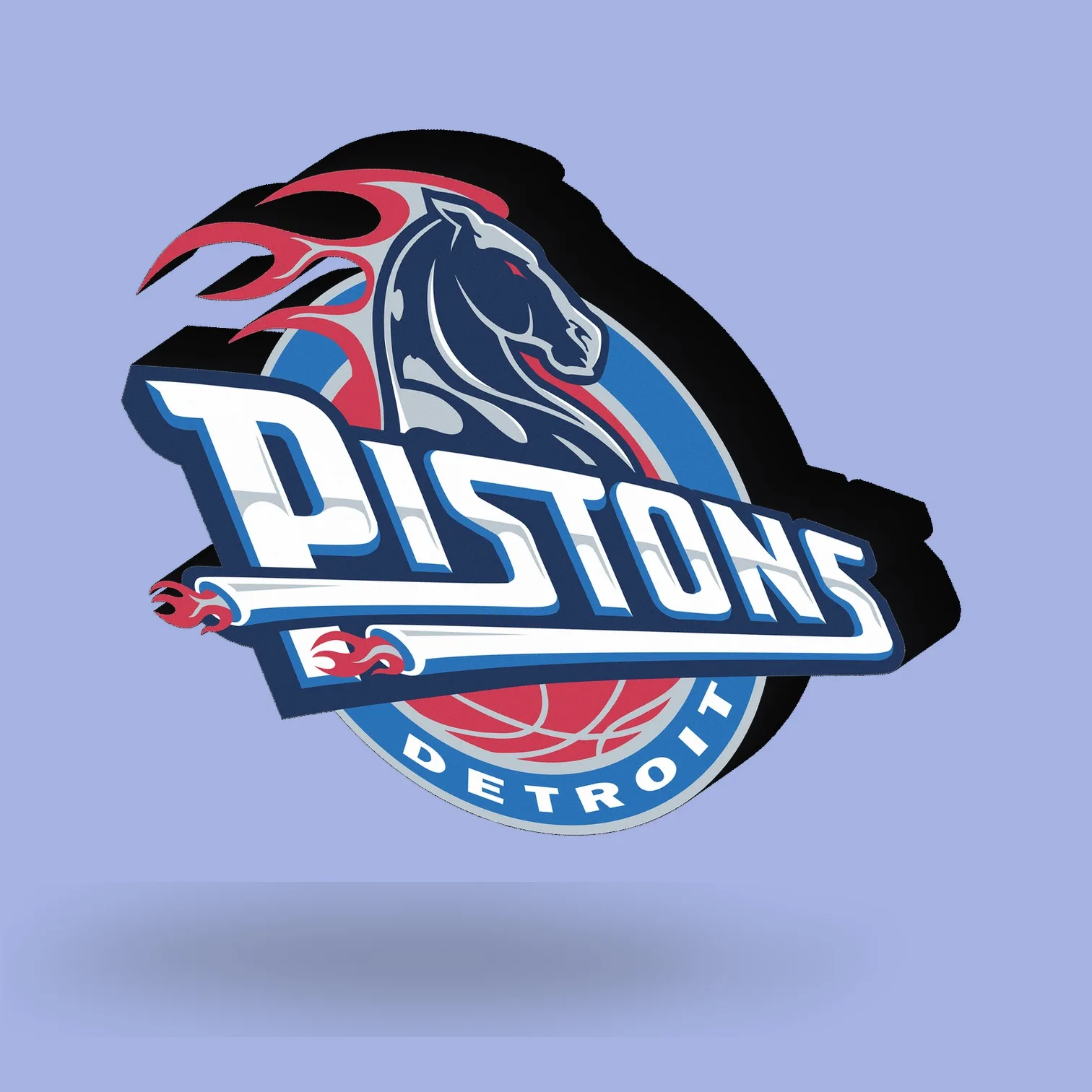 Detroit Pistons NBA LED-Leuchte II