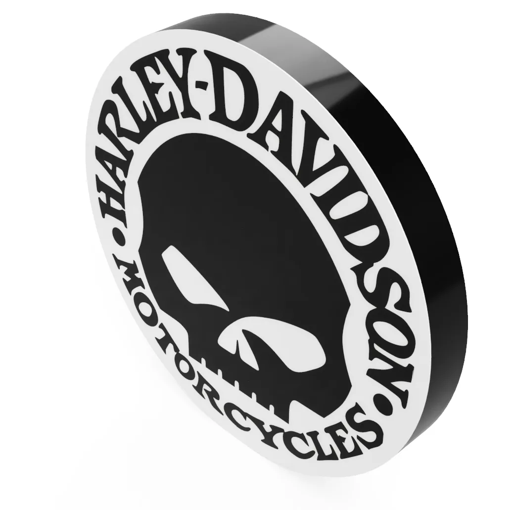 Harley-Davidson Skull LED-Leuchtschild Biker Geschenk