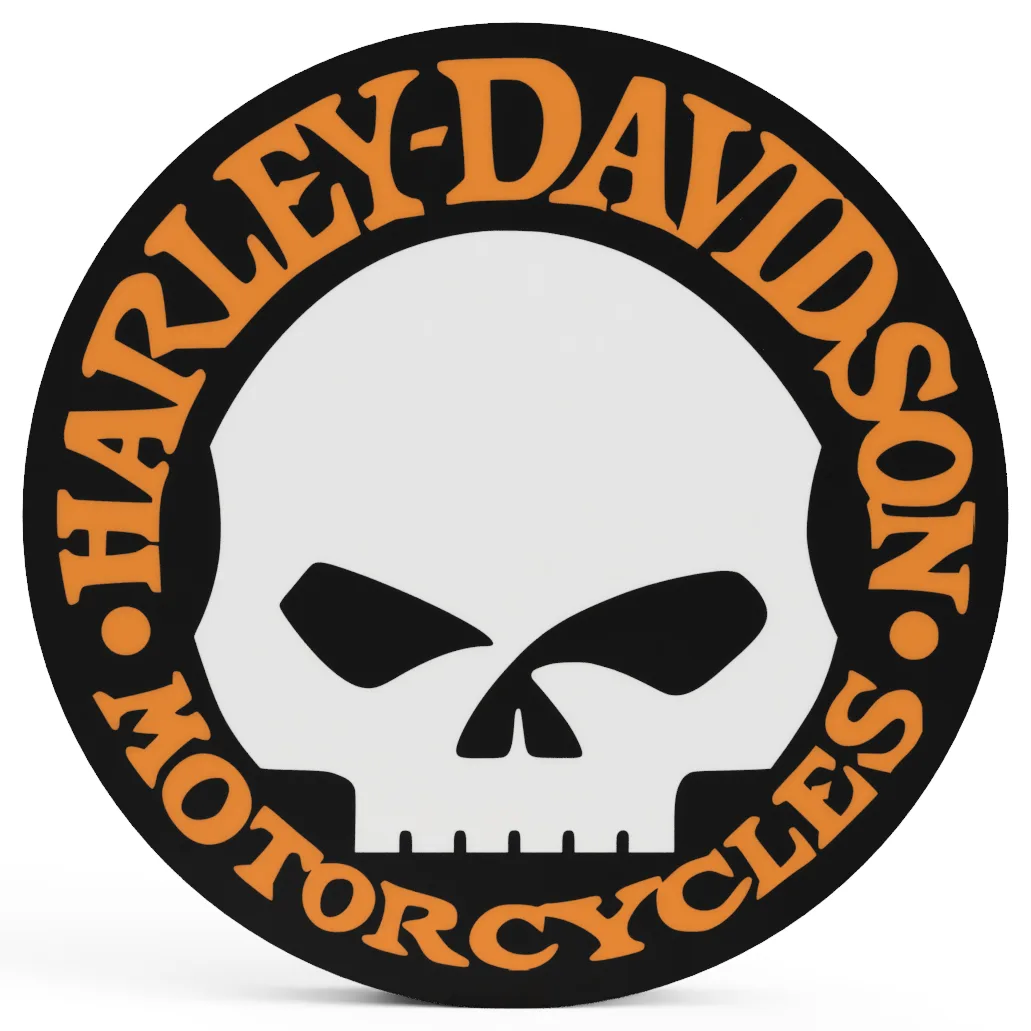 Harley-Davidson Skull orange LED-Leuchtschild Geschenk