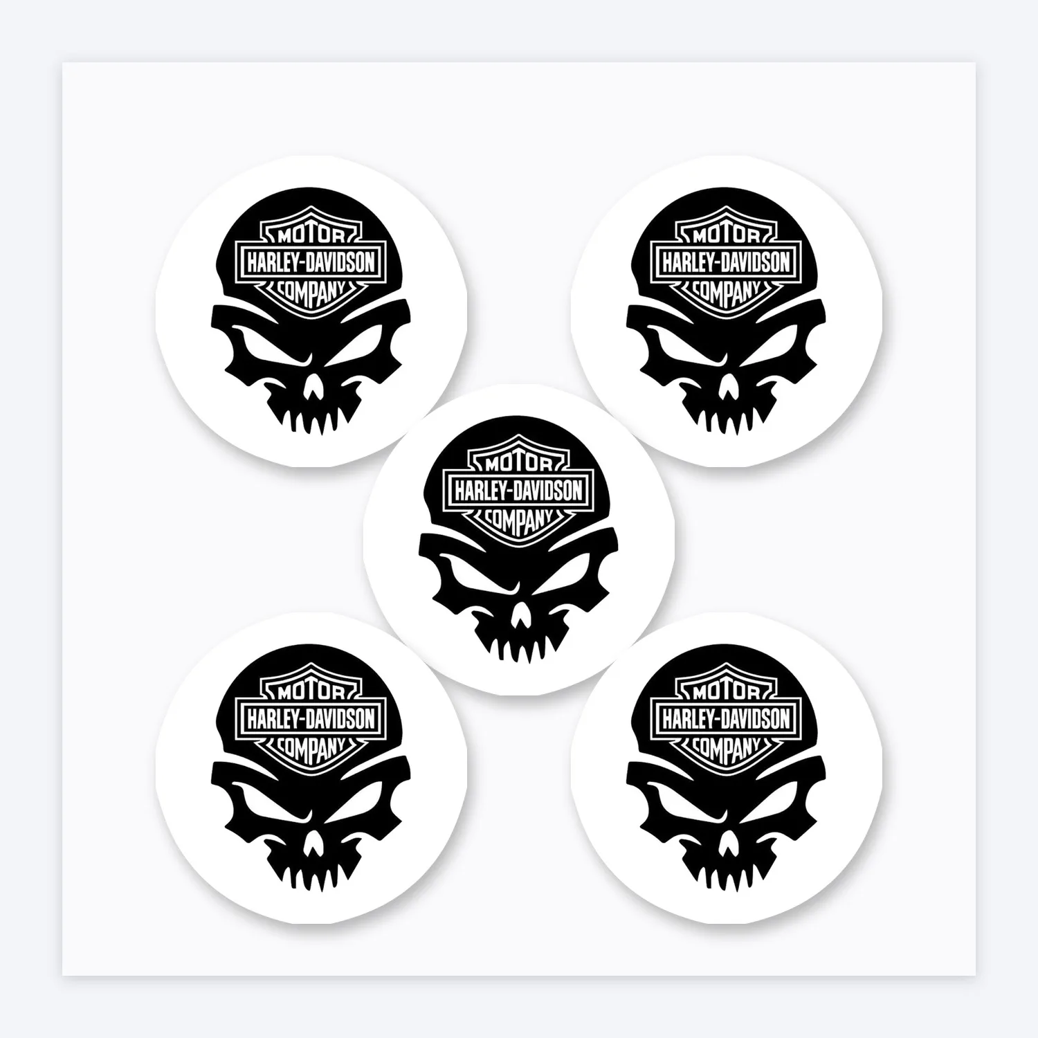 Harley Davidson Skull Aufkleber Set