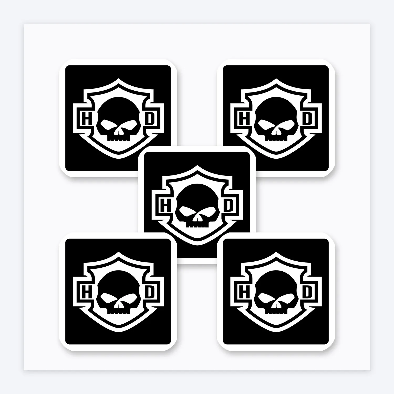 Harley Davidson Skull Aufkleber Set III