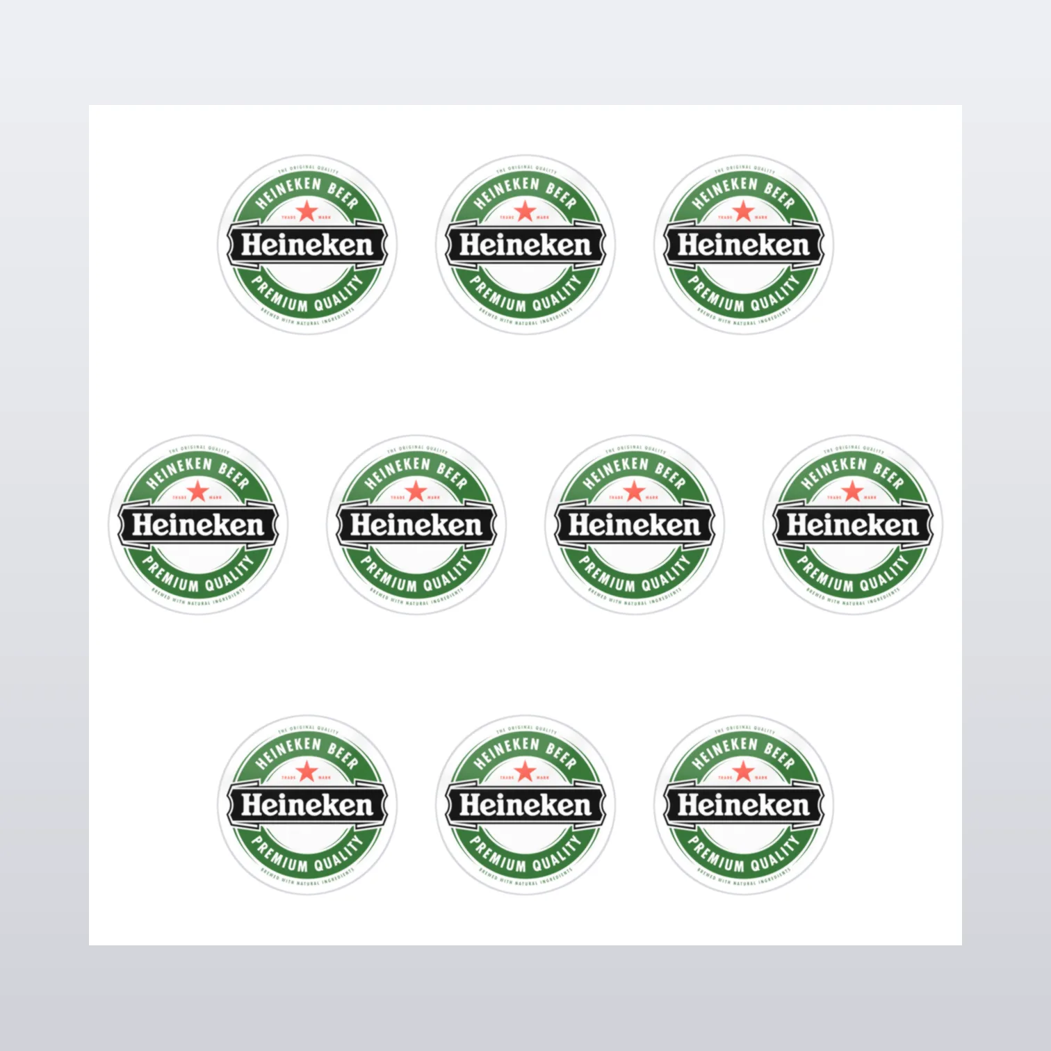 Heineken Aufkleber Set – Aufkleber auf Bogen