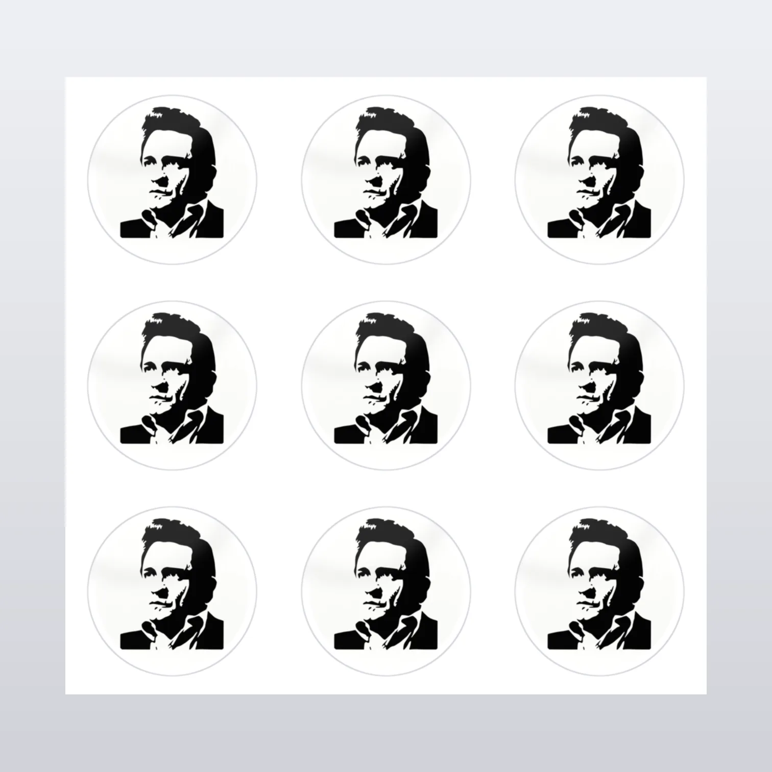 Johnny Cash Aufkleber Set – Aufkleber auf Bogen