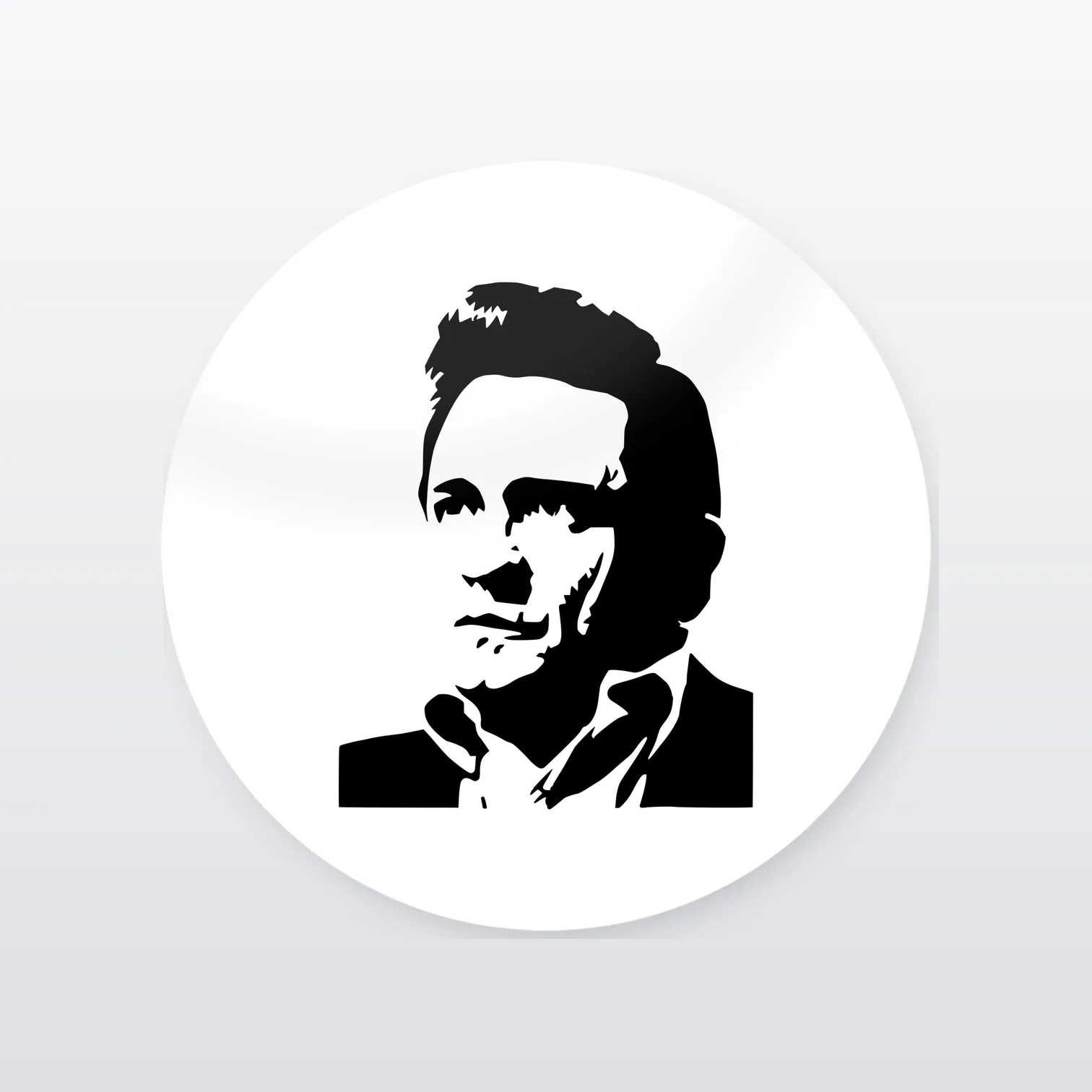 Johnny Cash Aufkleber Set – einzelner Aufkleber in Großaufnahme