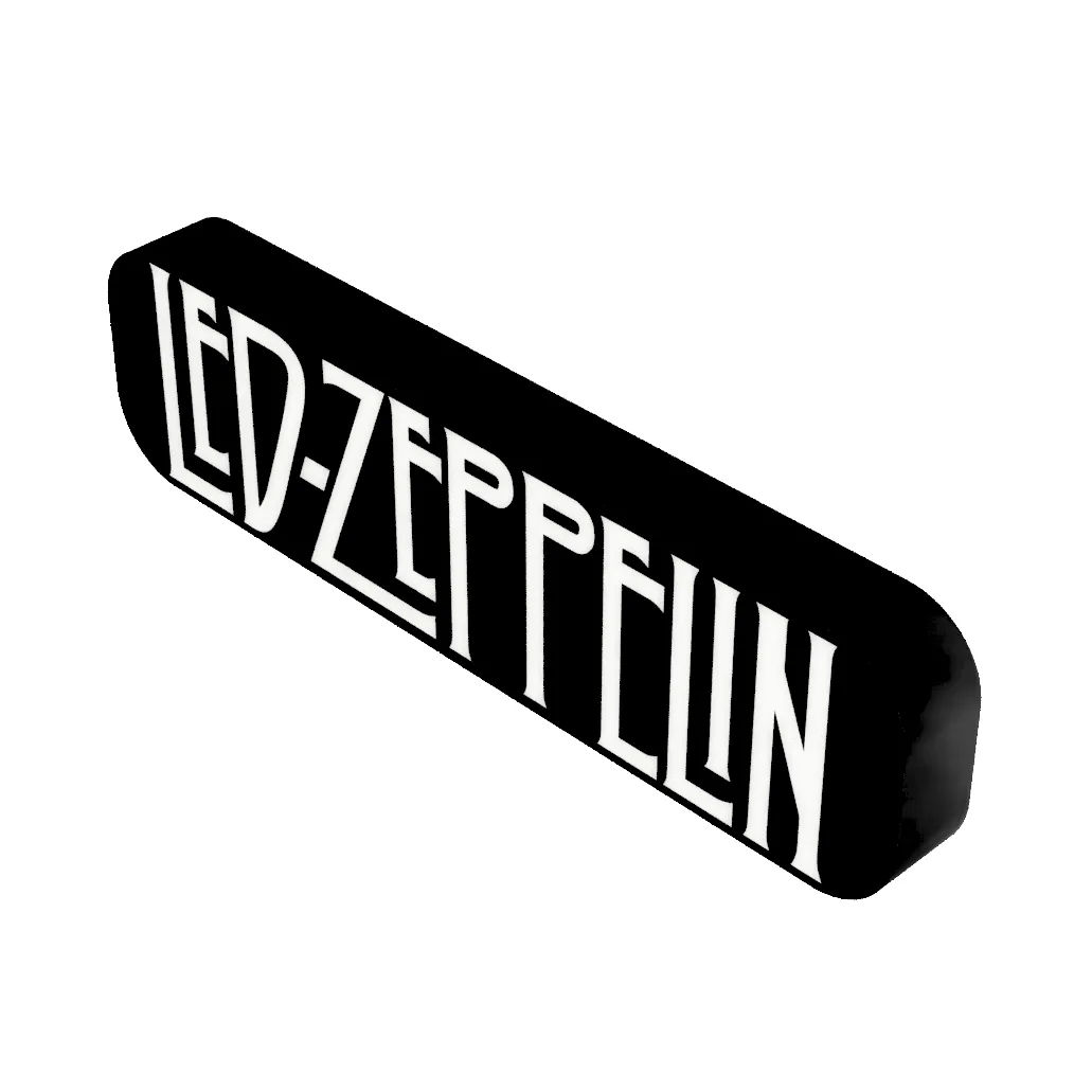 Led Zeppelin LED-Leuchtschild – 3D-Ansicht