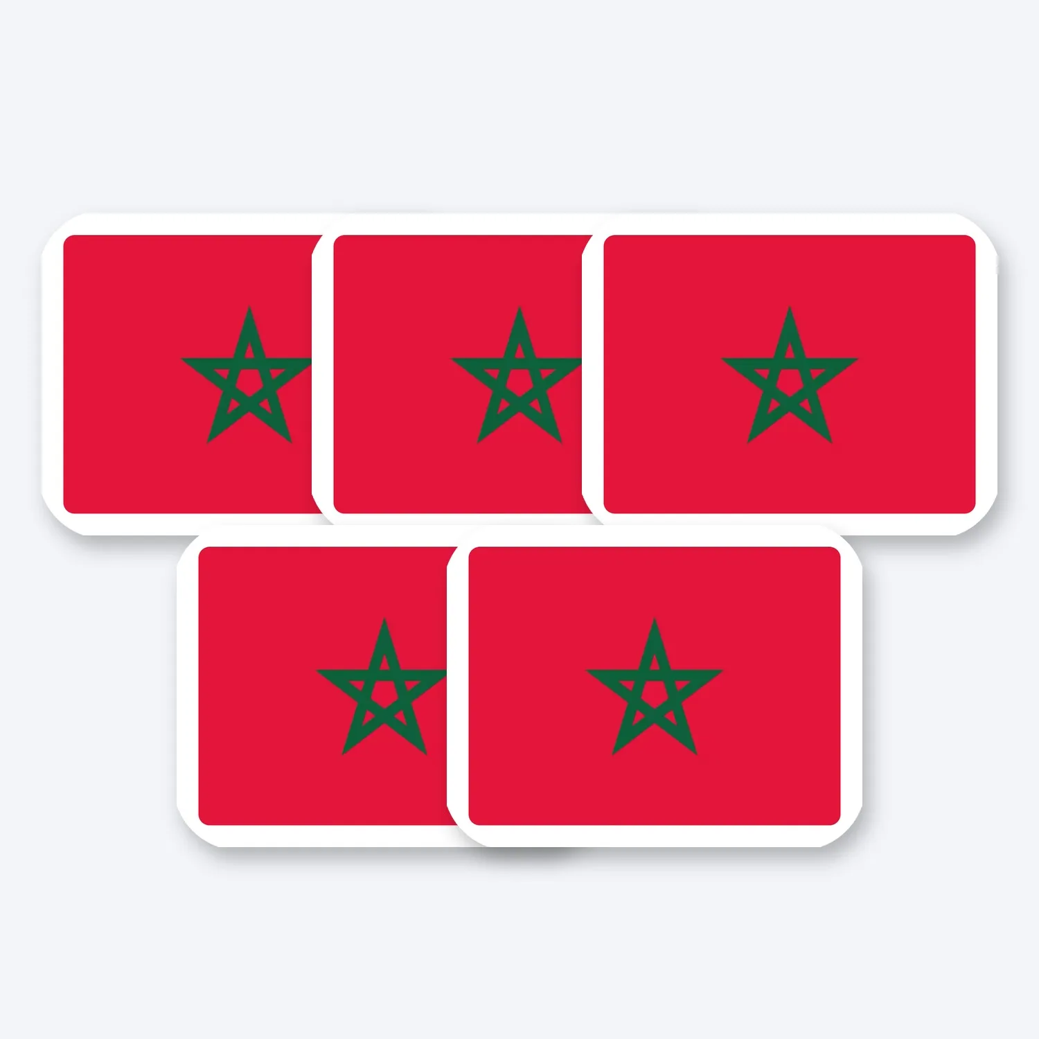 Marokko Flagge Aufkleber Set