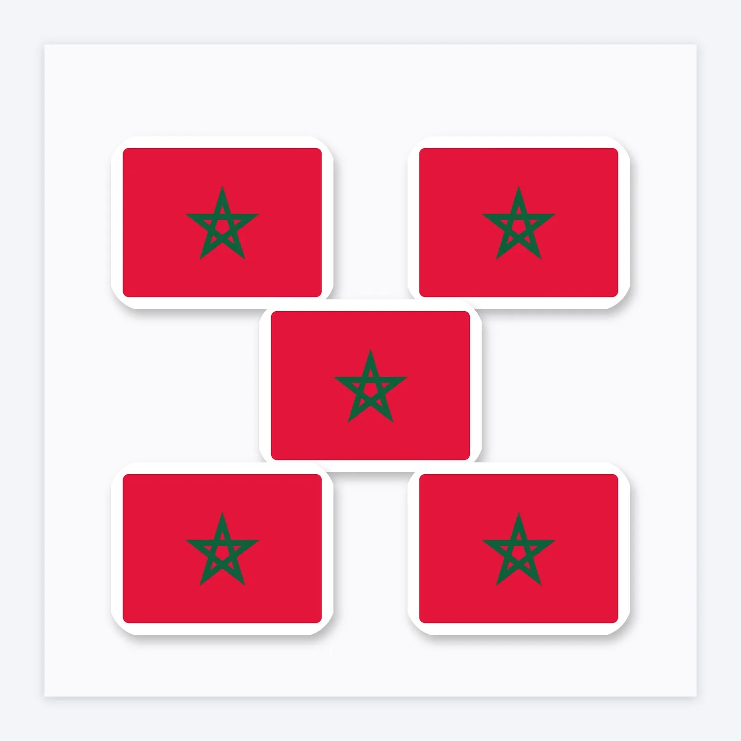 Marokko Flagge Aufkleber Set