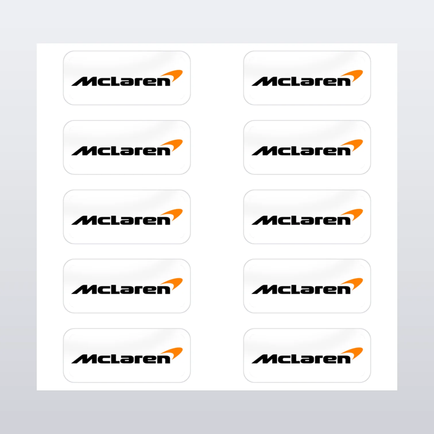 McLaren Aufkleber Set weiss – Aufkleber auf Bogen