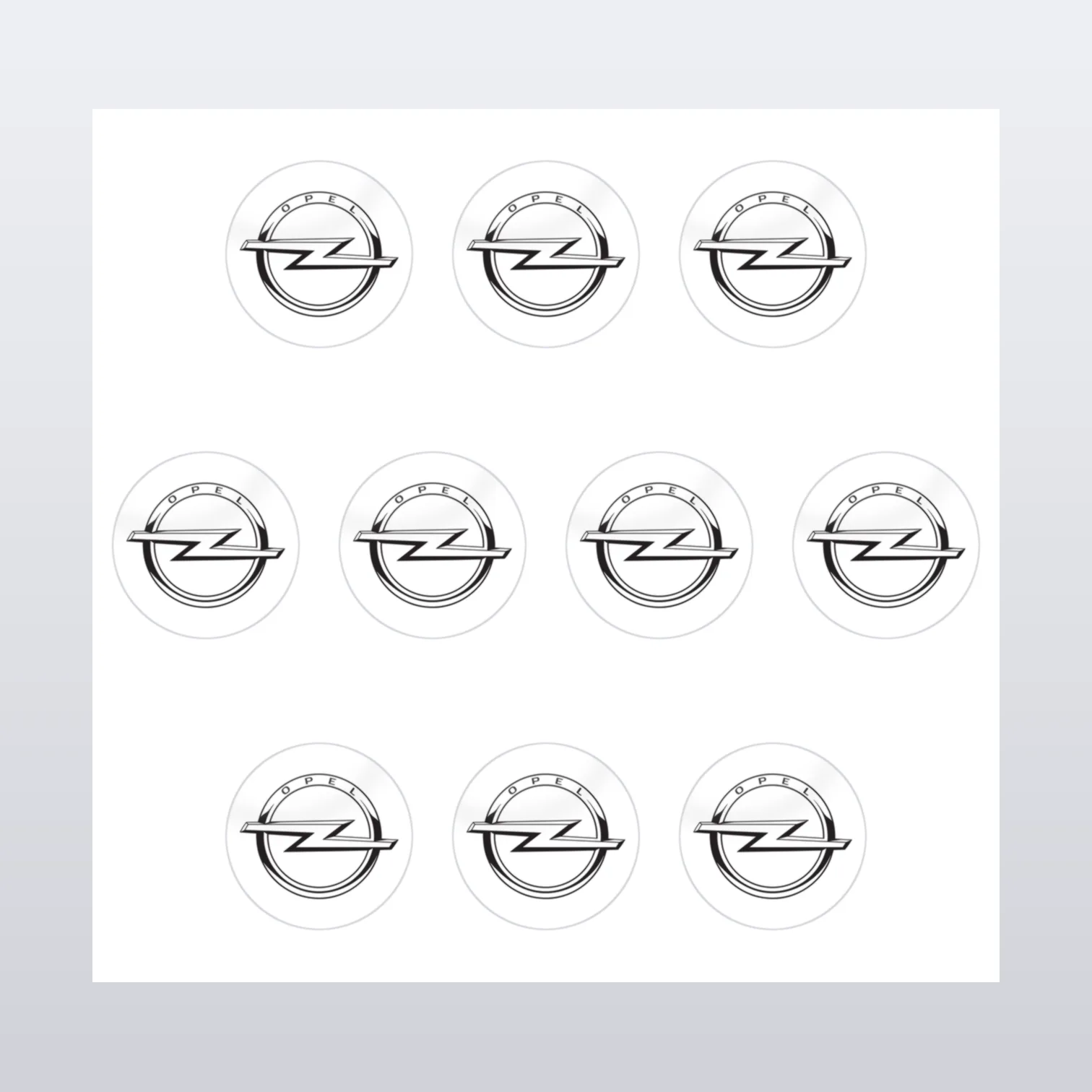 Opel Aufkleber Set Modern Logo – Aufkleber auf Bogen