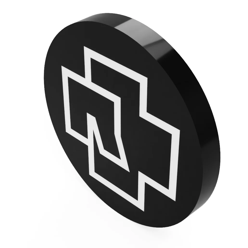 Rammstein LED-Leuchtschild – 3D-Ansicht