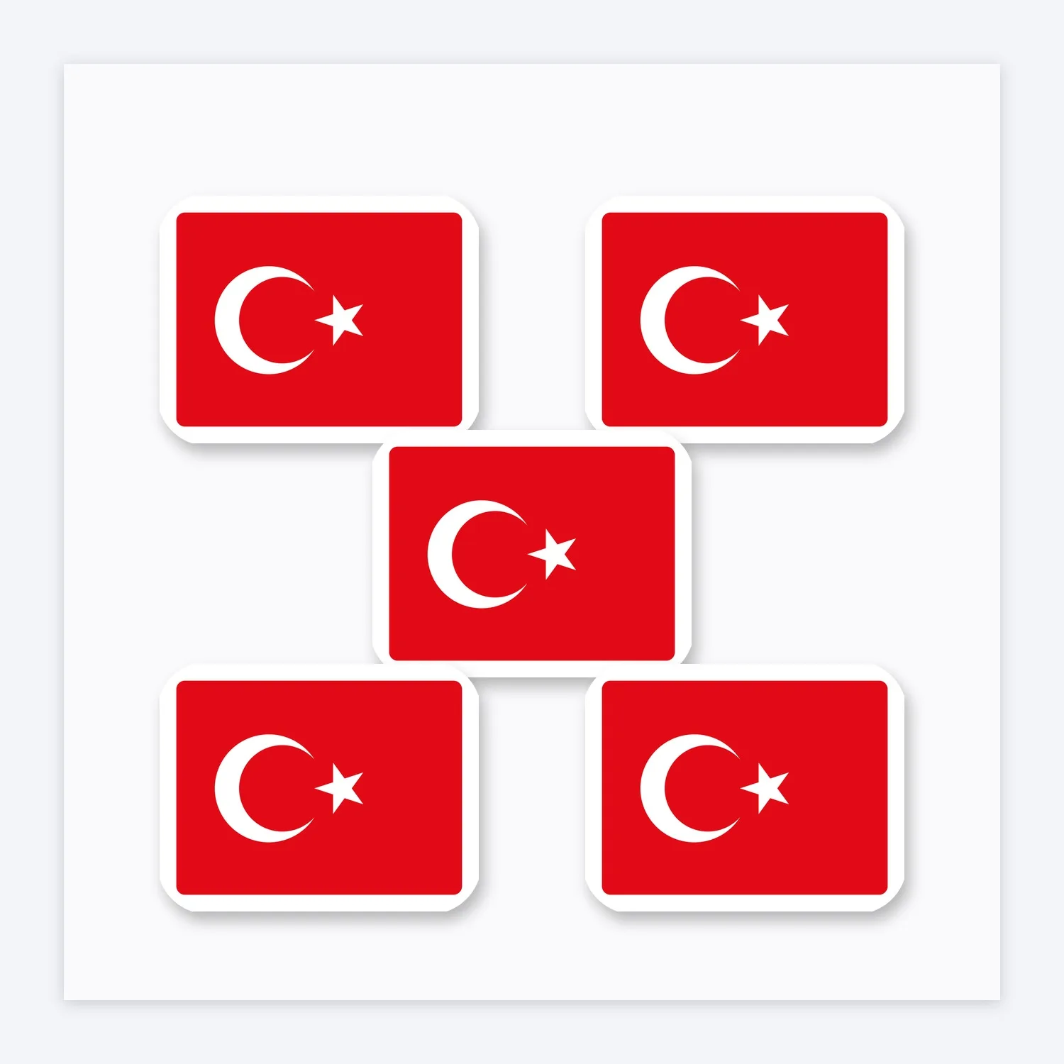 Türkei Landesflagge Fahne Aufkleber Set