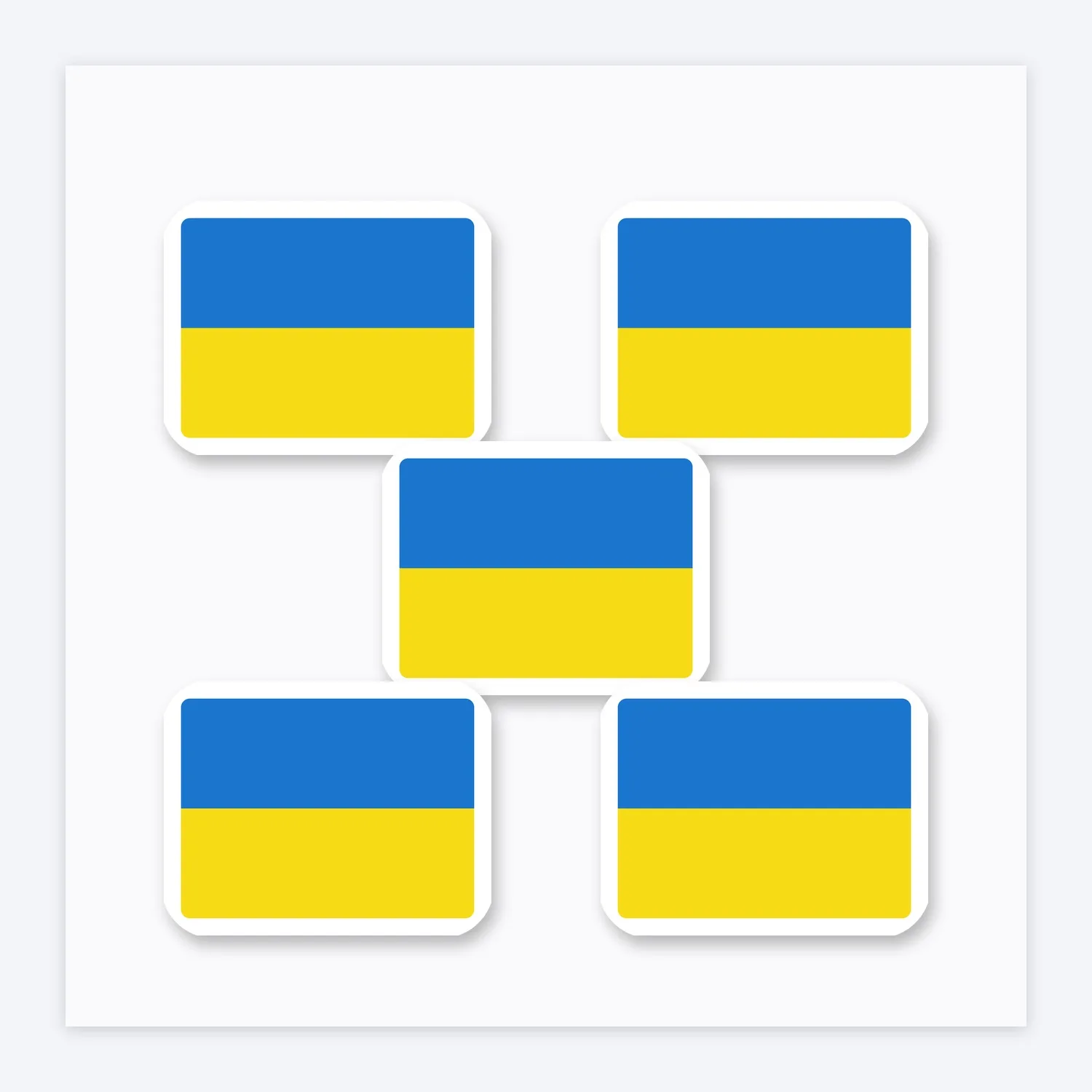 Ukraine Nationalflagge Fahne Aufkleber Set