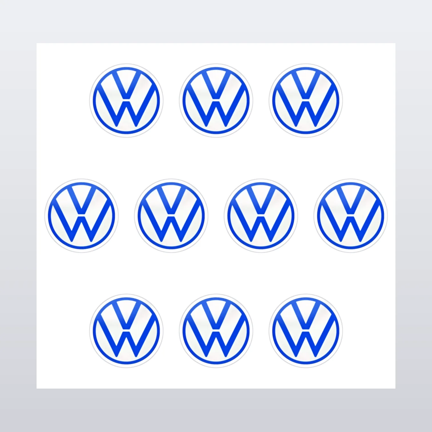 VW Volkswagen Aufkleber Set Modern Logo – Aufkleber auf Bogen